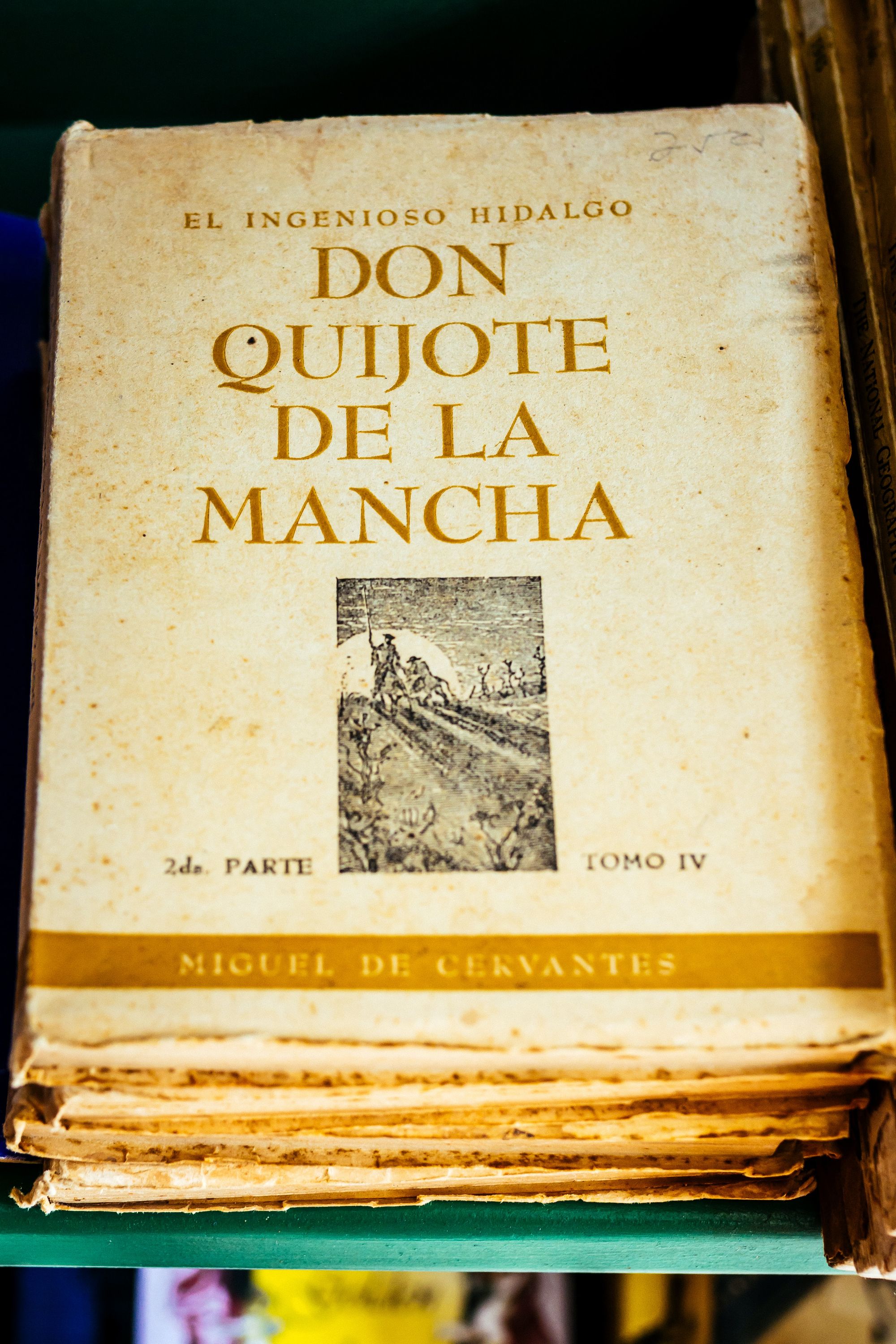 An old copy of Don Quijote de la Mancha